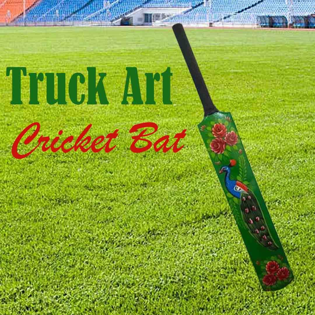 Front view of Wooden Truck Art Cricket Bat