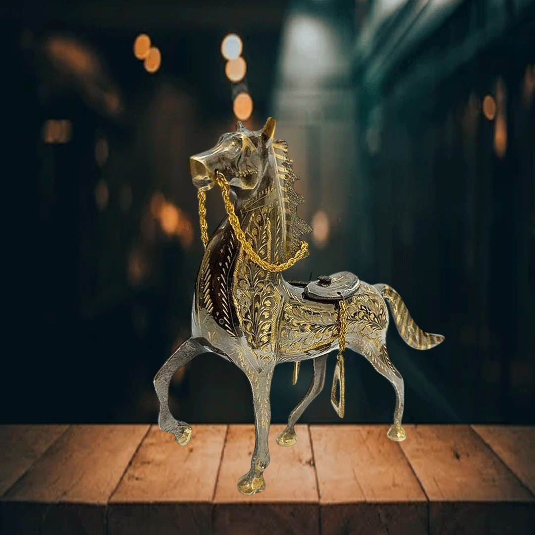 Brass Horse (Size: 20 cm) - Image 2