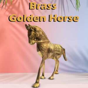 Brass Golden Horse (Size: 15 cm)
