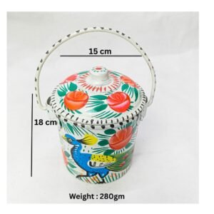 Handcrafted Decorative Pail (Size : 18cmx15cm) – Cultural Pakistani Artwork for Storage, Display and Special gifts ,beautiful handcraft best gift for art lover