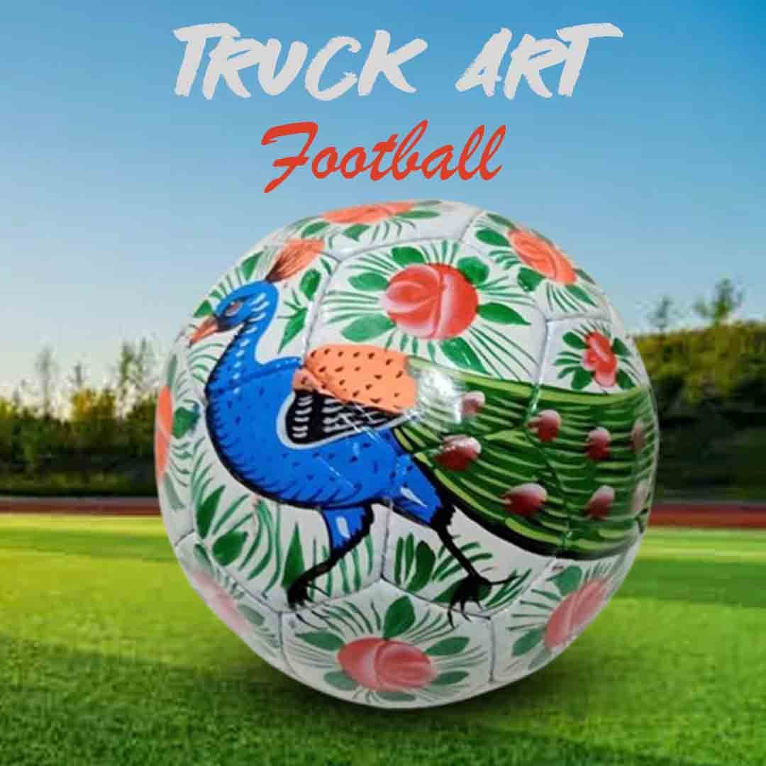 Front view of Vibrant Truck Art Football