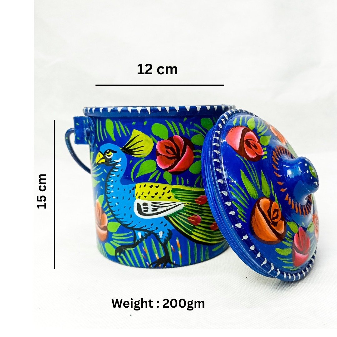 Truck Art Storage Bucket(Size : 15cmx12cm)– Distinctive Pakistani Handicraft for Interior Decoration and Gift Giving , best gift for your love one - Image 2