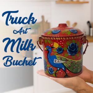 Truck Art Milk Bucket (Size : 18cmx15cm)