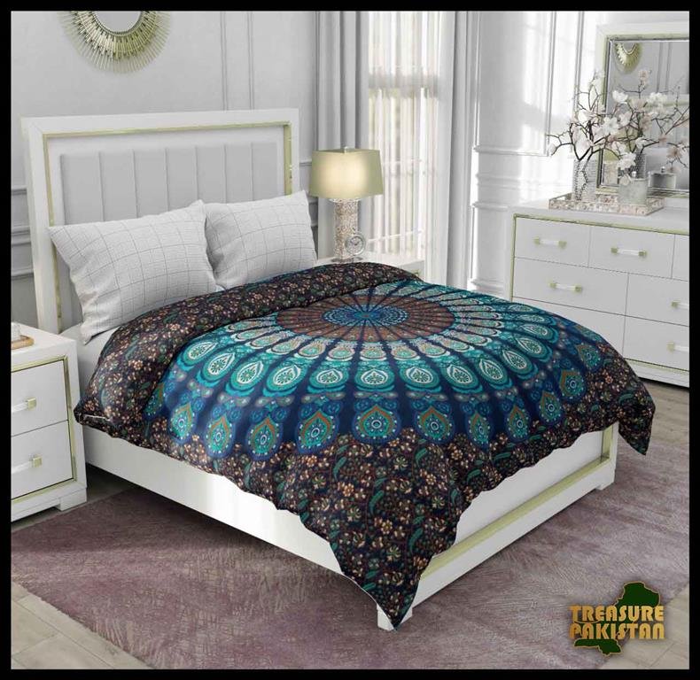 Block Print Bed Sheet (Size:W-215 X H-220)cm - Image 2