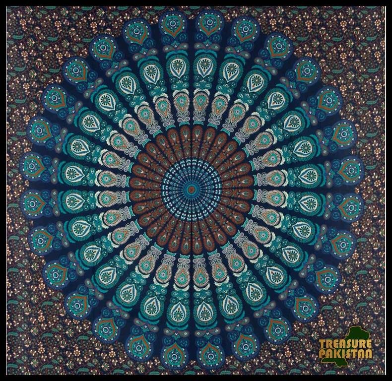 Block Print Bed Sheet (Size:W-215 X H-220)cm - Image 3