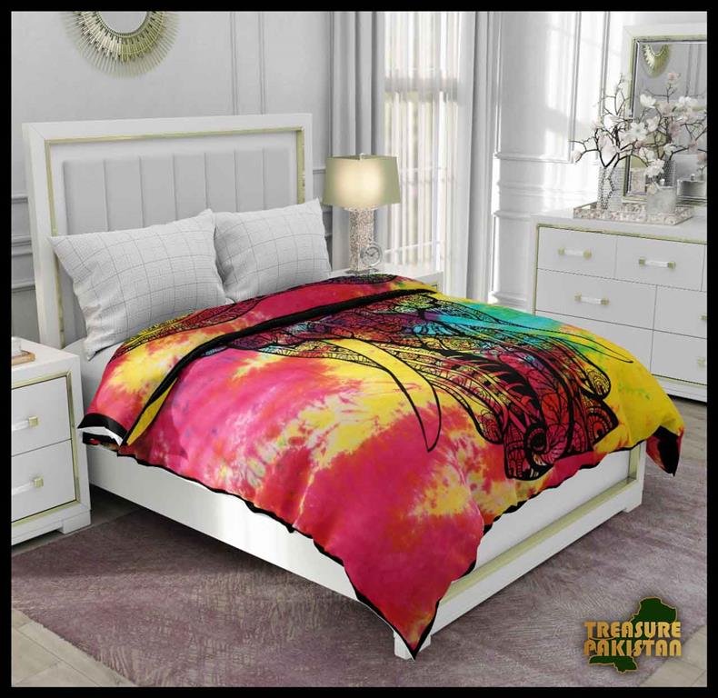 Block Print Bed Sheet (Size:W-215 X H-220)cm - Image 3