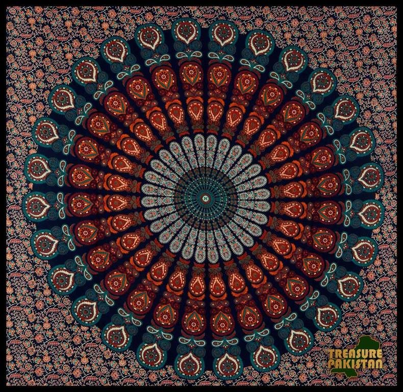 Block Print Bed Sheet (Size:W-215 X H-220)cm - Image 2