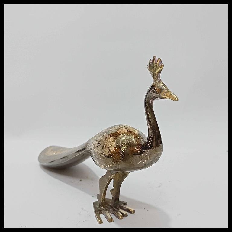 Brass Peacock (Size: 20 cm) - Image 5