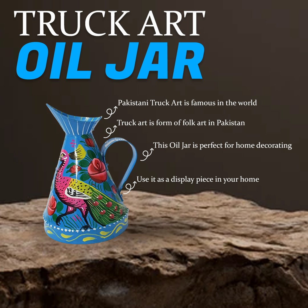Truck Art Oil Jar (Height-16cm/Capacity 500 ml) - Image 2