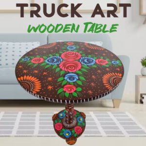 Truck Art Wooden Table (D-44.45 cm | H:50.8 cm)