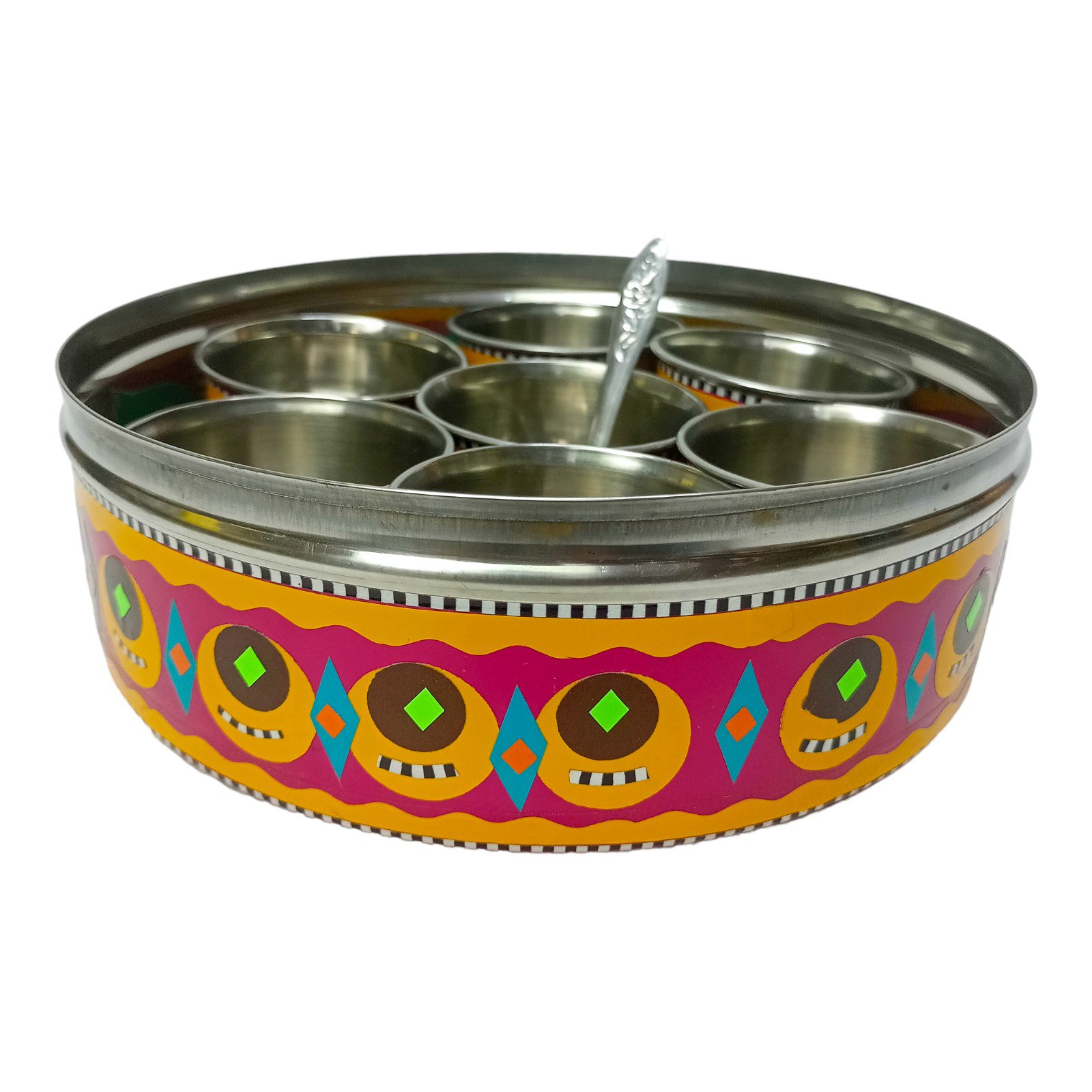 Chamakpatti Masala Box 7pcs Set (Size-H:8cm,D:23cm) - Image 5