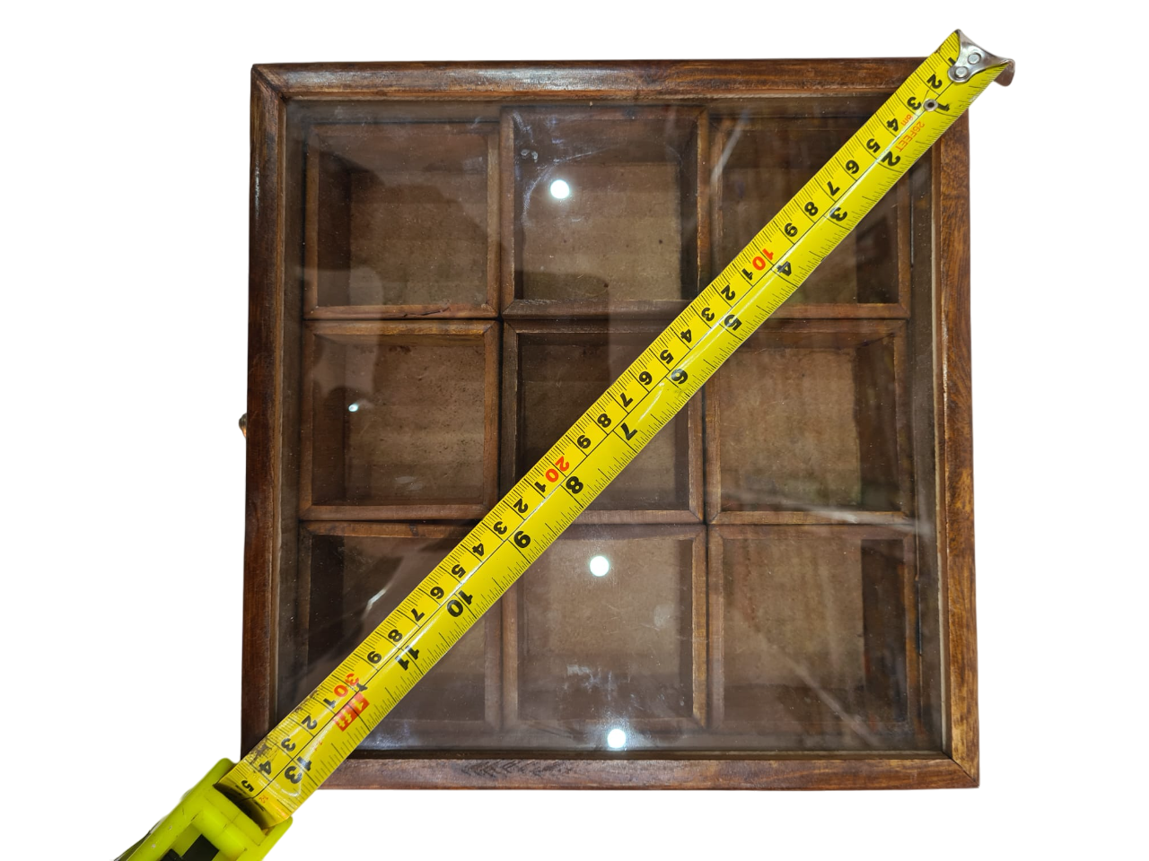 Handcrafted Wooden Masala Box with Glass Lid - Image 6