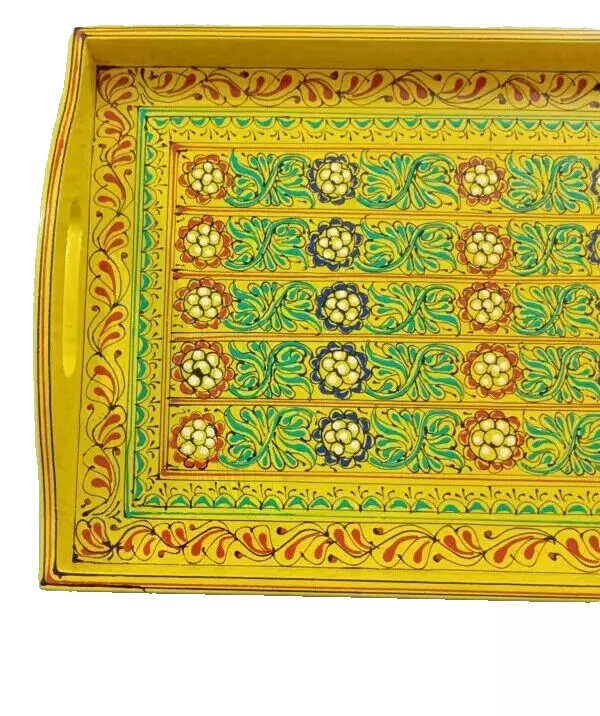 Bundi Work Tray/Pakistani Hand Painted Tray/Homedeccor (Size: L: 45cm, W: 30cm) - Image 11