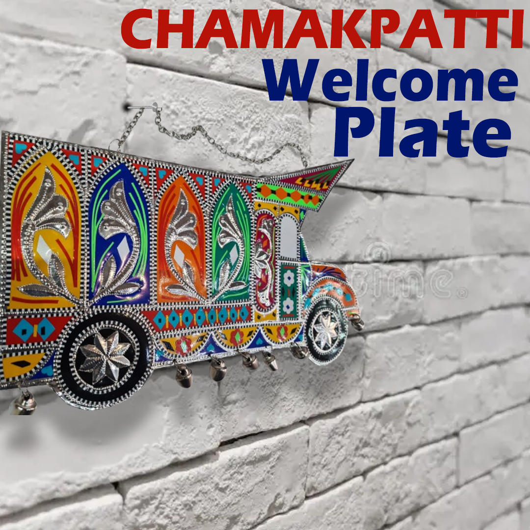 Metal Truck Wall Hanging - Pakistani Truck Art - Bright Chamakpatti Décor for Household and Workplace - Image 2