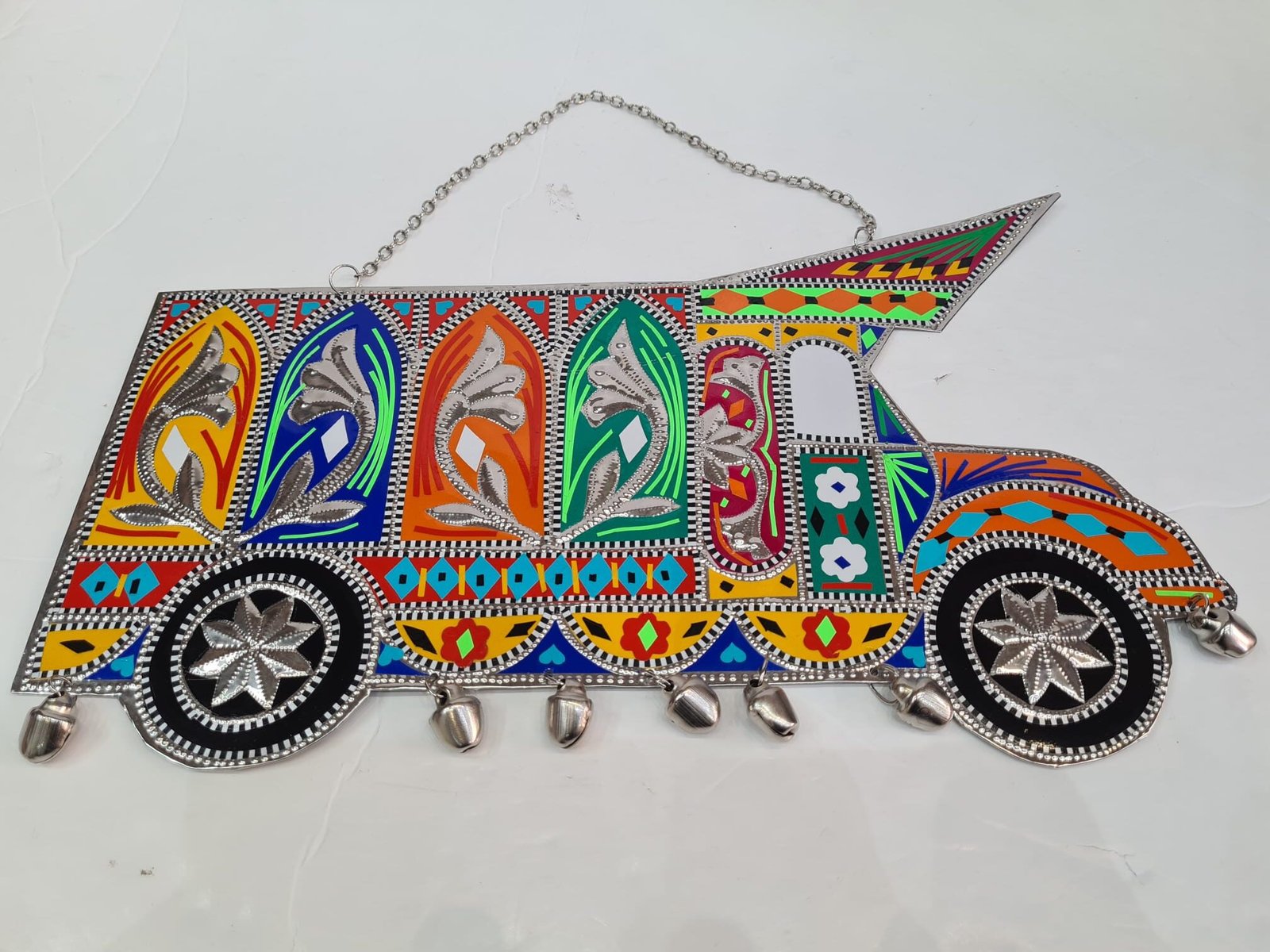 Metal Truck Wall Hanging - Pakistani Truck Art - Bright Chamakpatti Décor for Household and Workplace - Image 3