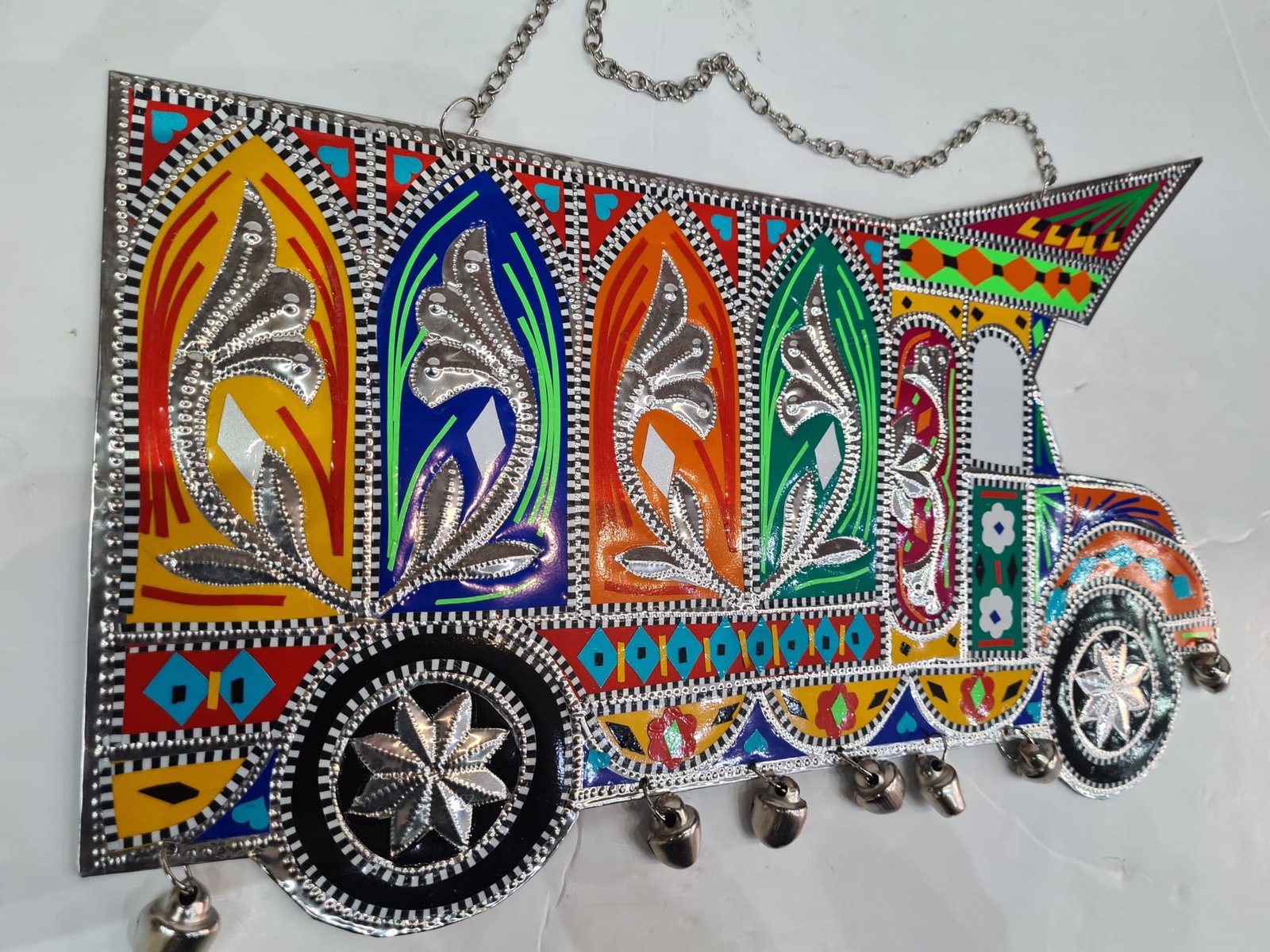 Metal Truck Wall Hanging - Pakistani Truck Art - Bright Chamakpatti Décor for Household and Workplace - Image 9