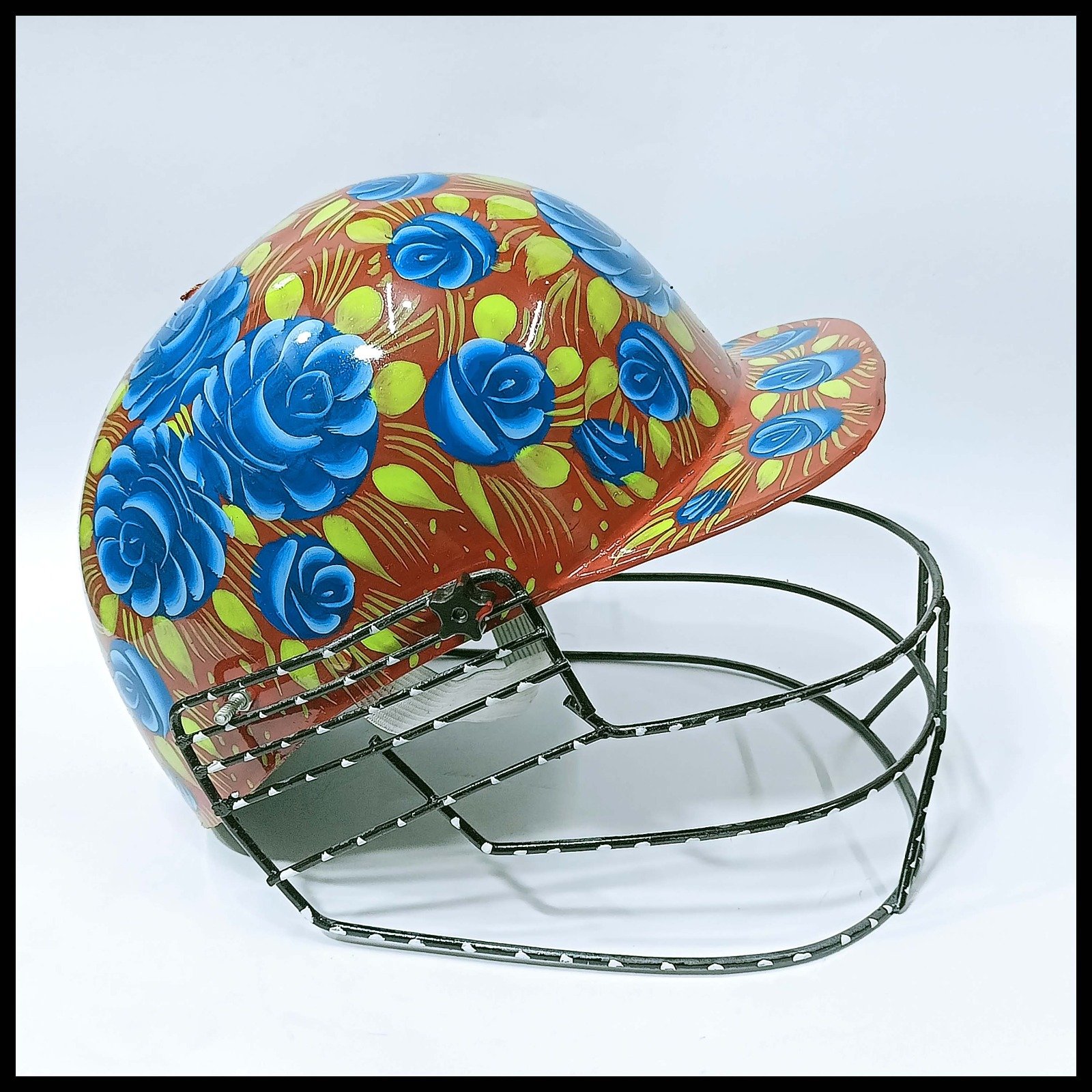 Pakistani Truck Art Cricket Helmet – Hand-Painted Traditional Helmet for Home Decor & Gifts - Image 8