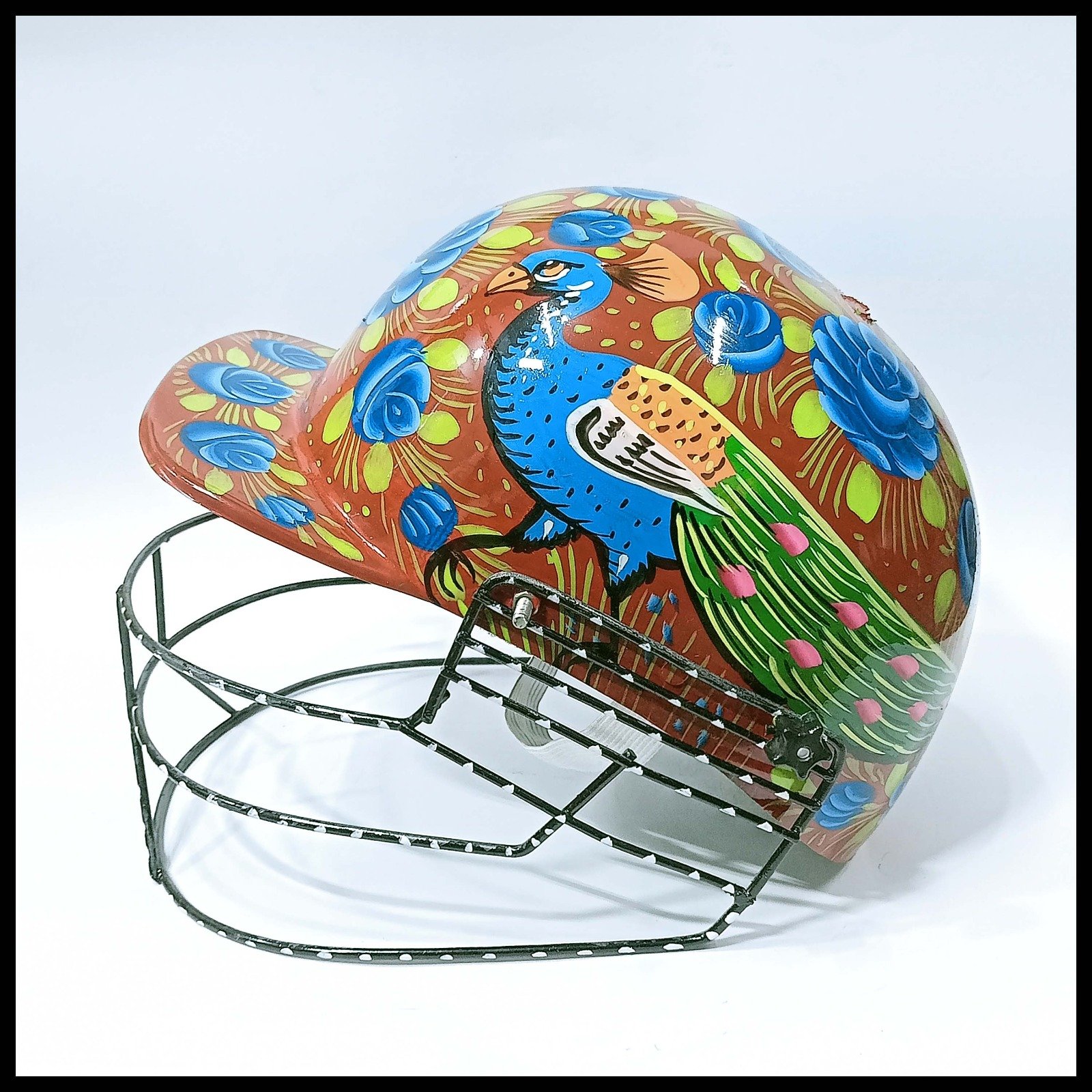 Pakistani Truck Art Cricket Helmet – Hand-Painted Traditional Helmet for Home Decor & Gifts - Image 10