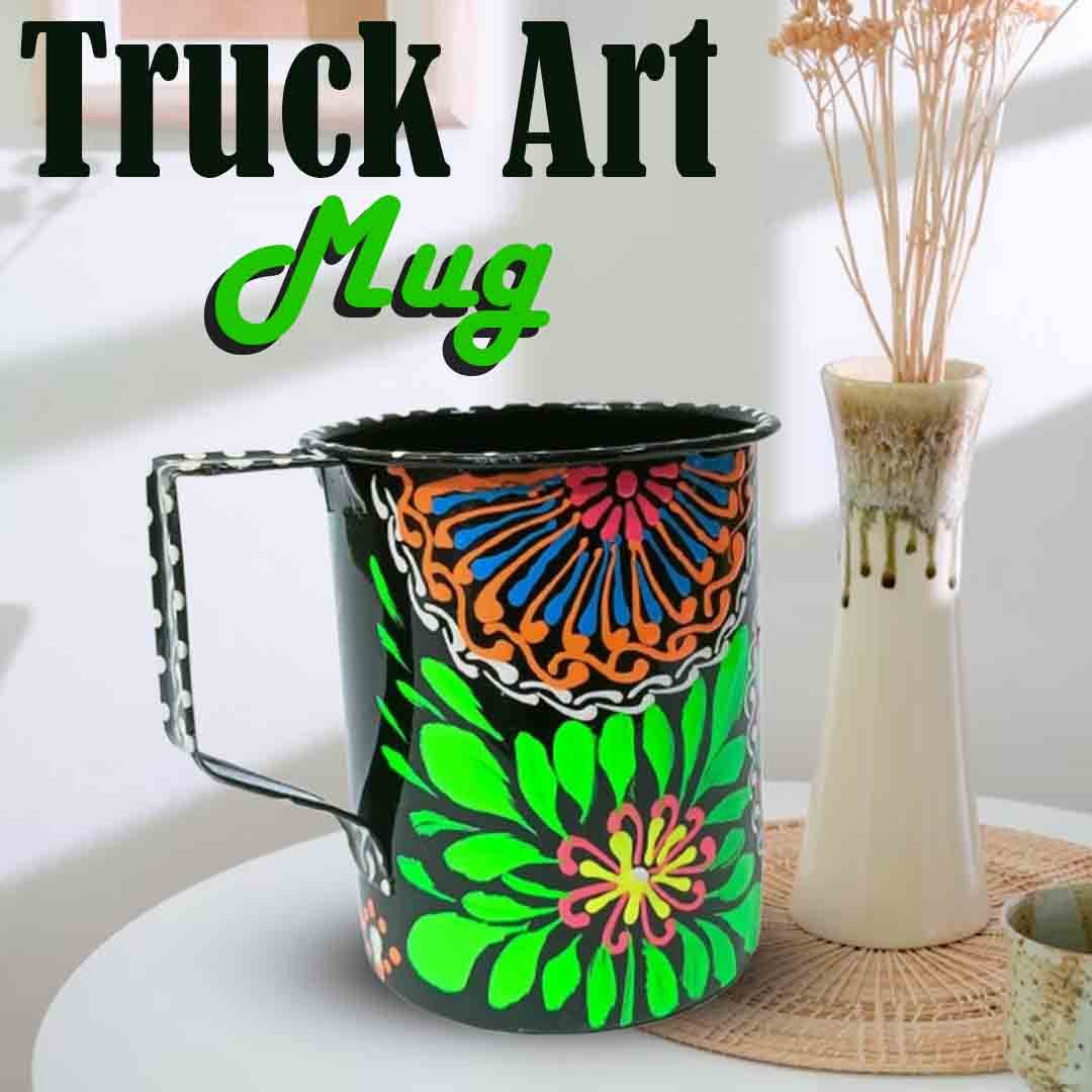 Front view of Vibrant Truck Art Mug