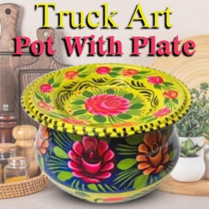 Truck Art Pot With Plate