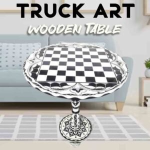 Truck Art Wooden Table (D-45.72 cm | H:53.34 cm)