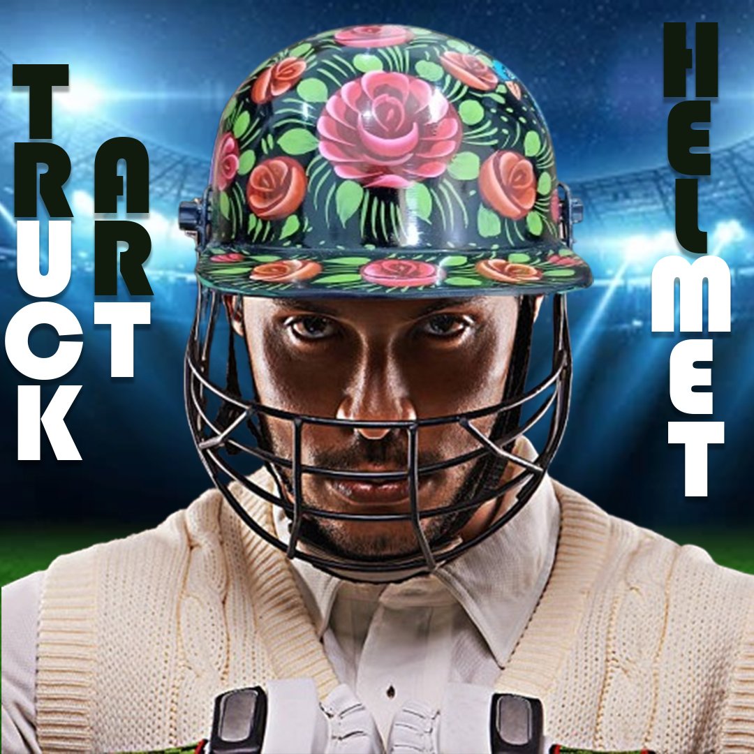 Pakistani Truck Art Cricket Helmet – Hand-Painted Traditional Helmet for Home Decor & Gifts - Image 2