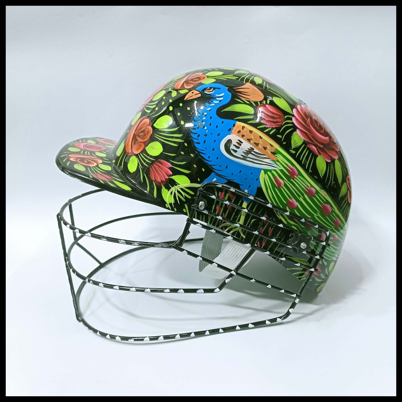 Pakistani Truck Art Cricket Helmet – Hand-Painted Traditional Helmet for Home Decor & Gifts - Image 8