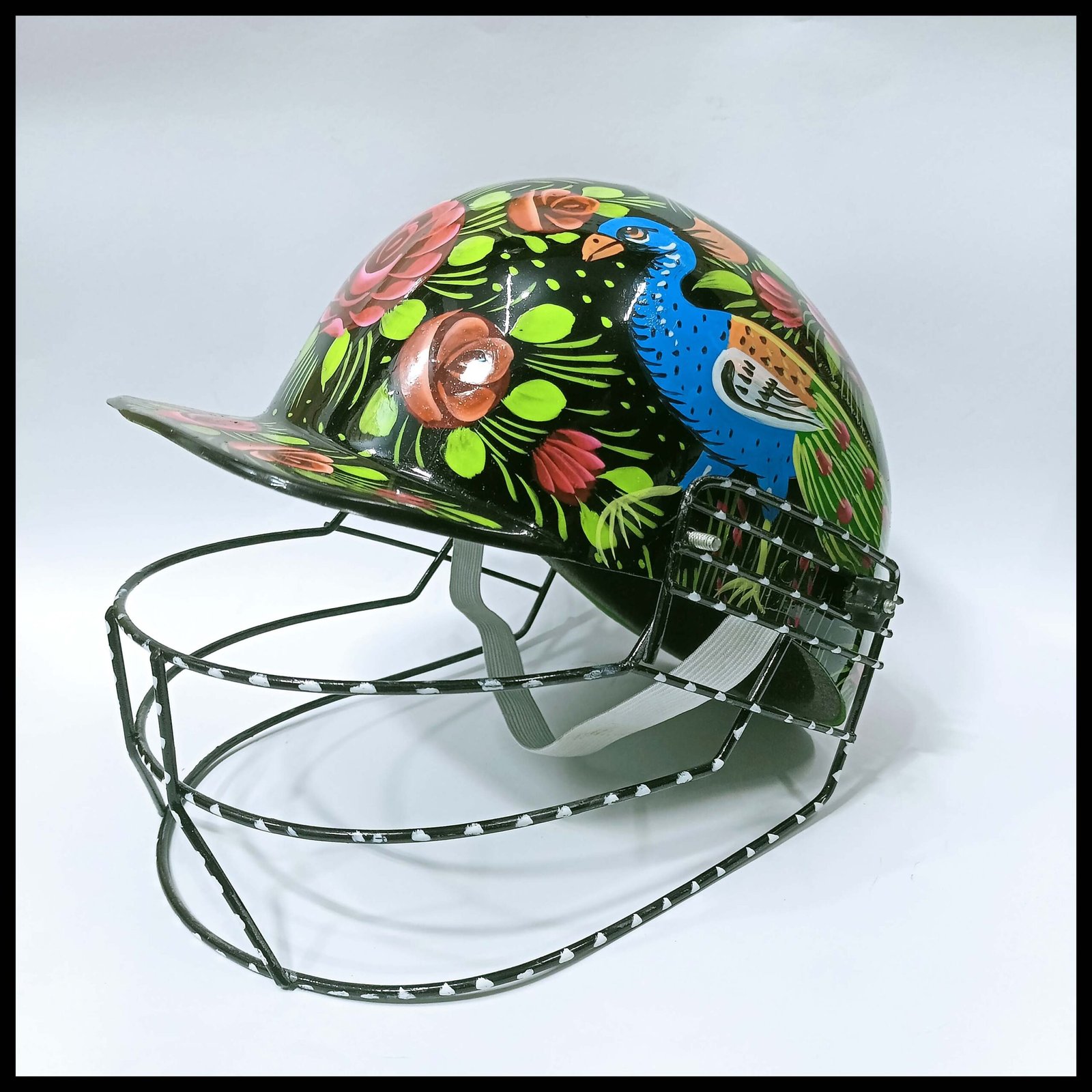 Pakistani Truck Art Cricket Helmet – Hand-Painted Traditional Helmet for Home Decor & Gifts - Image 5