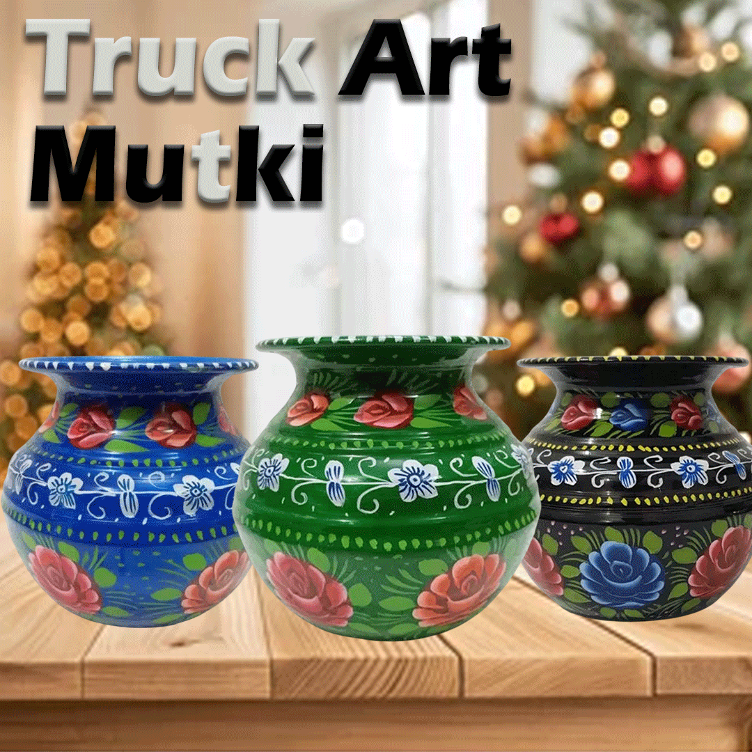 Truck Art Mutki – Hand-Painted Decorative Pot (10cm) | Traditional Pakistani Art for Home Décor & Gifts - Image 5