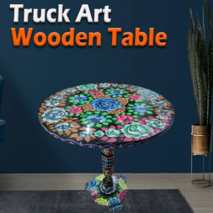 Truck Art Wooden Table (D-45.72 cm | H:53.34 cm)