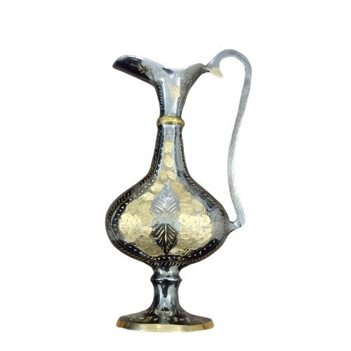 Handcrafted Brass Jug with Gold Floral Design | Elegant Home & Office Décor (20 cm) - Image 8