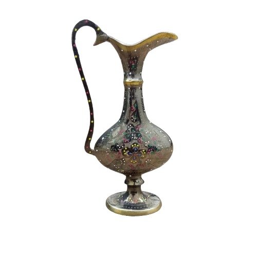 Handcrafted Brass Decorative Jug - 20 cm | Floral Design | Home Decor Accent - Image 3