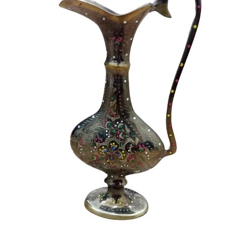 Handcrafted Brass Decorative Jug - 20 cm | Floral Design | Home Decor Accent - Image 4