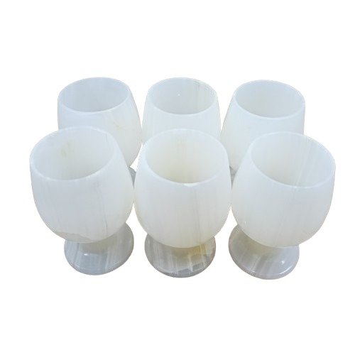 Onyx Wine Glass Set of 6 - Handcrafted Pakistani Marble Wine Glasses | Elegant Home Decor | Perfect for Serving & Gifting - Image 3