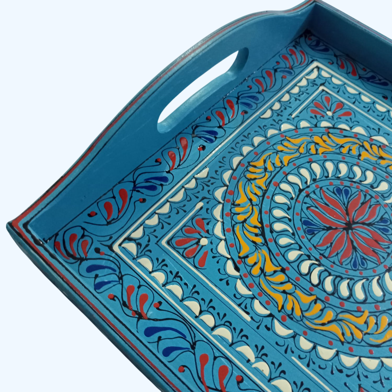 Bundi Work Tray/Pakistani Hand Painted Tray/Homedeccor (Size: L: 45cm, W: 30cm) - Image 3