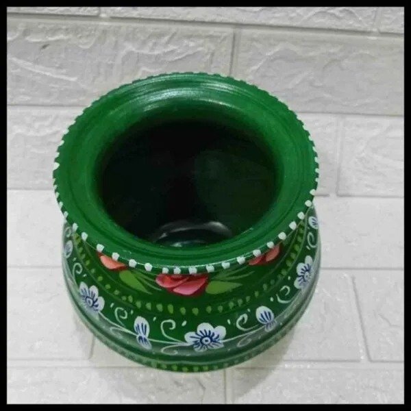 Truck Art Mutki – Hand-Painted Decorative Pot (16.5cm) | Traditional Pakistani Art for Home Décor & Gifts - Image 7