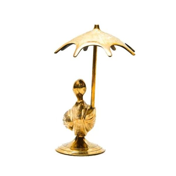 Brass Golden Duck With Umbrella (Size:15 cm) - Image 5