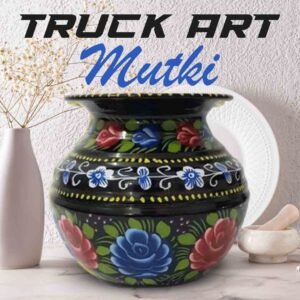 Truck Art Mutki – Hand-Painted Decorative Pot (16.5cm) | Traditional Pakistani Art for Home Décor & Gifts