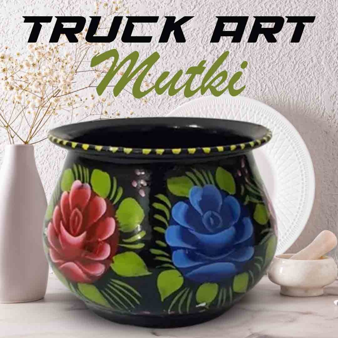 Truck Art Mutki – Hand-Painted Decorative Pot (10cm) | Traditional Pakistani Art for Home Décor & Gifts