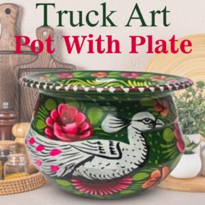Truck Art Pot With Plate