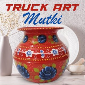 Truck Art Mutki – Hand-Painted Decorative Pot (16.5cm) | Traditional Pakistani Art for Home Décor & Gifts