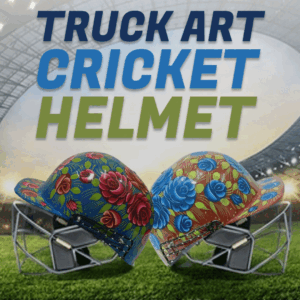 Pakistani Truck Art Cricket Helmet – Hand-Painted Traditional Helmet for Home Decor & Gifts