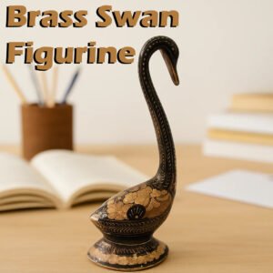 Elegant Brass Swan Figurine – Handcrafted Decorative Showpiece