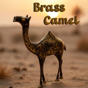 Handcrafted Brass Camel Figurine – Collectible & Elegant Home Decor & Gift Item (Size: 20 cm)