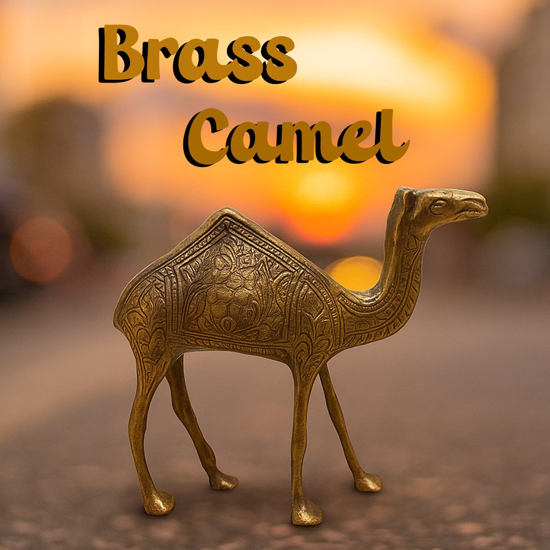 Handmade Brass Camel Figurine (15cm) – Stunning Home Decor & Collectible Craft