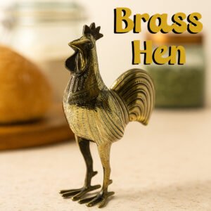 Handmade Brass Hen Jarrah – Elegant 20cm Home Decor Showpiece