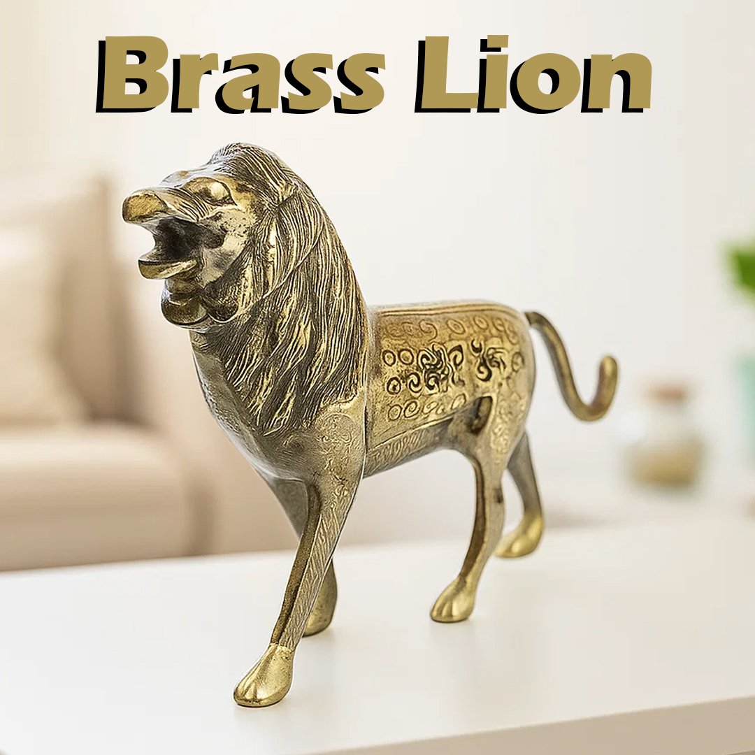 Brass Lion (Size: 20 cm)