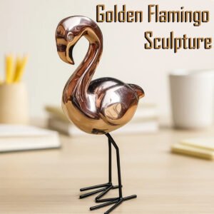 Elegant Golden Flamingo Metal Sculpture – Modern Home Décor Accent