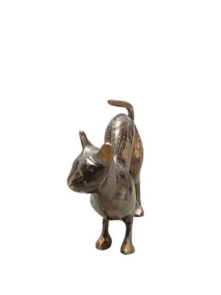 Handmade Brass Cat Jarrah (15 cm) - Image 2