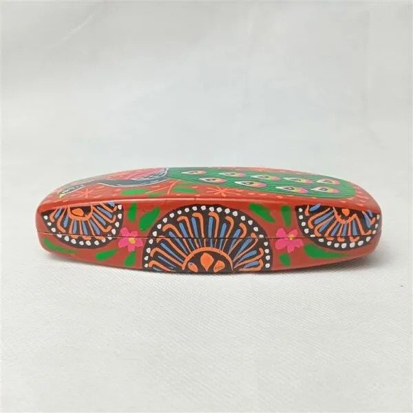 Pink floral truck art glasses case – side view